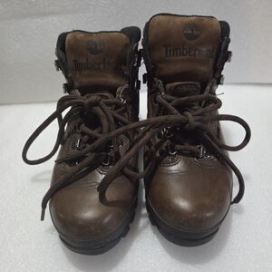Vintage Men's Timberland  Brown Leather Hiking Boots Size 8